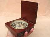 Mid 19th century mahogany cased pocket compass circa 1860